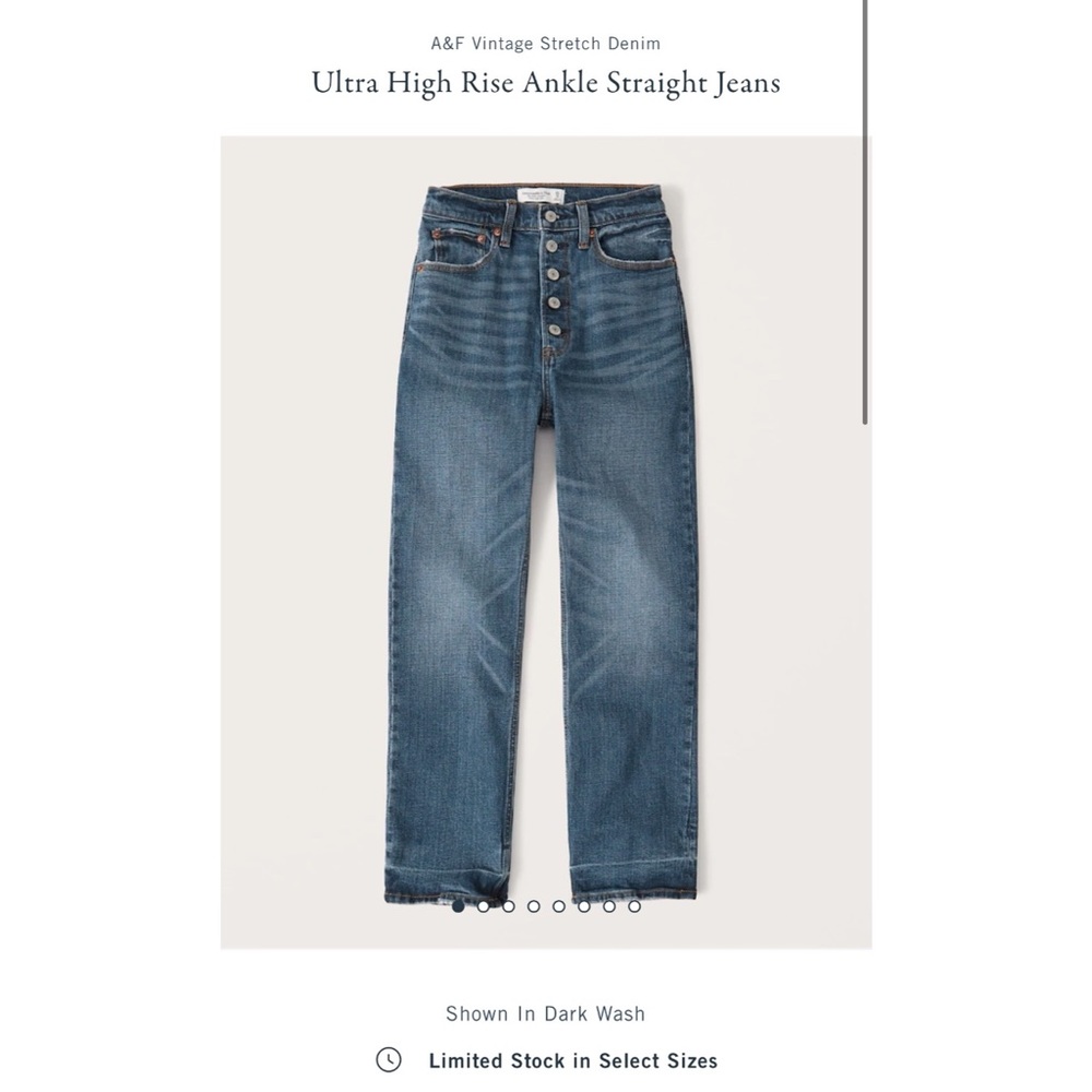 Ultra high rise ankle straight jeans